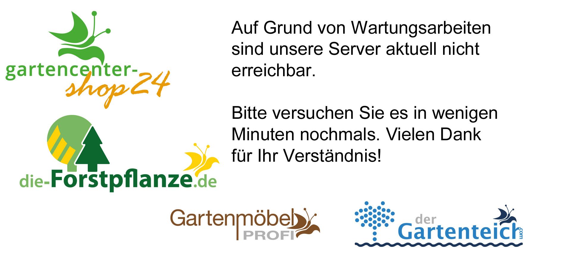 Wartungsarbeiten bei gartencenter-shop24.de
